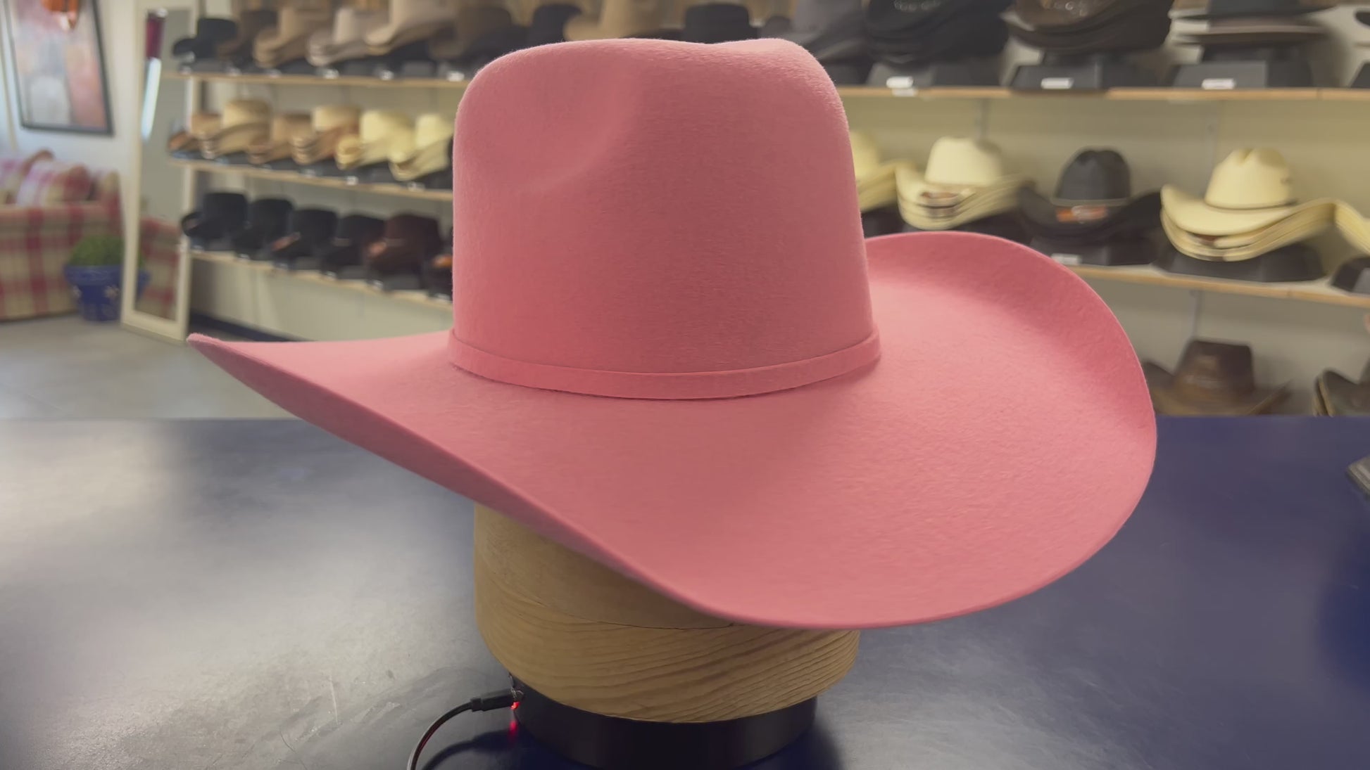 Stylish American Pink Wool Cashmere Hat – Perfect Cowboy Hat for Women & Girls