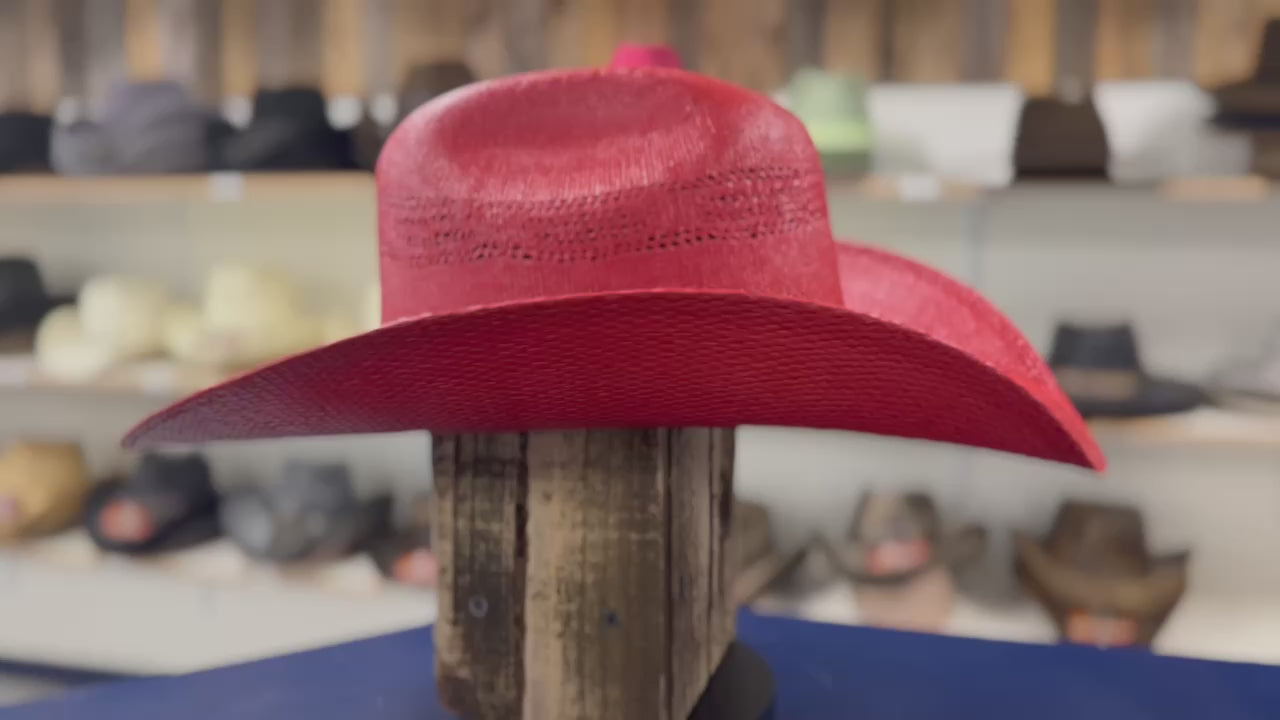 Red straw cowboy hat on sale