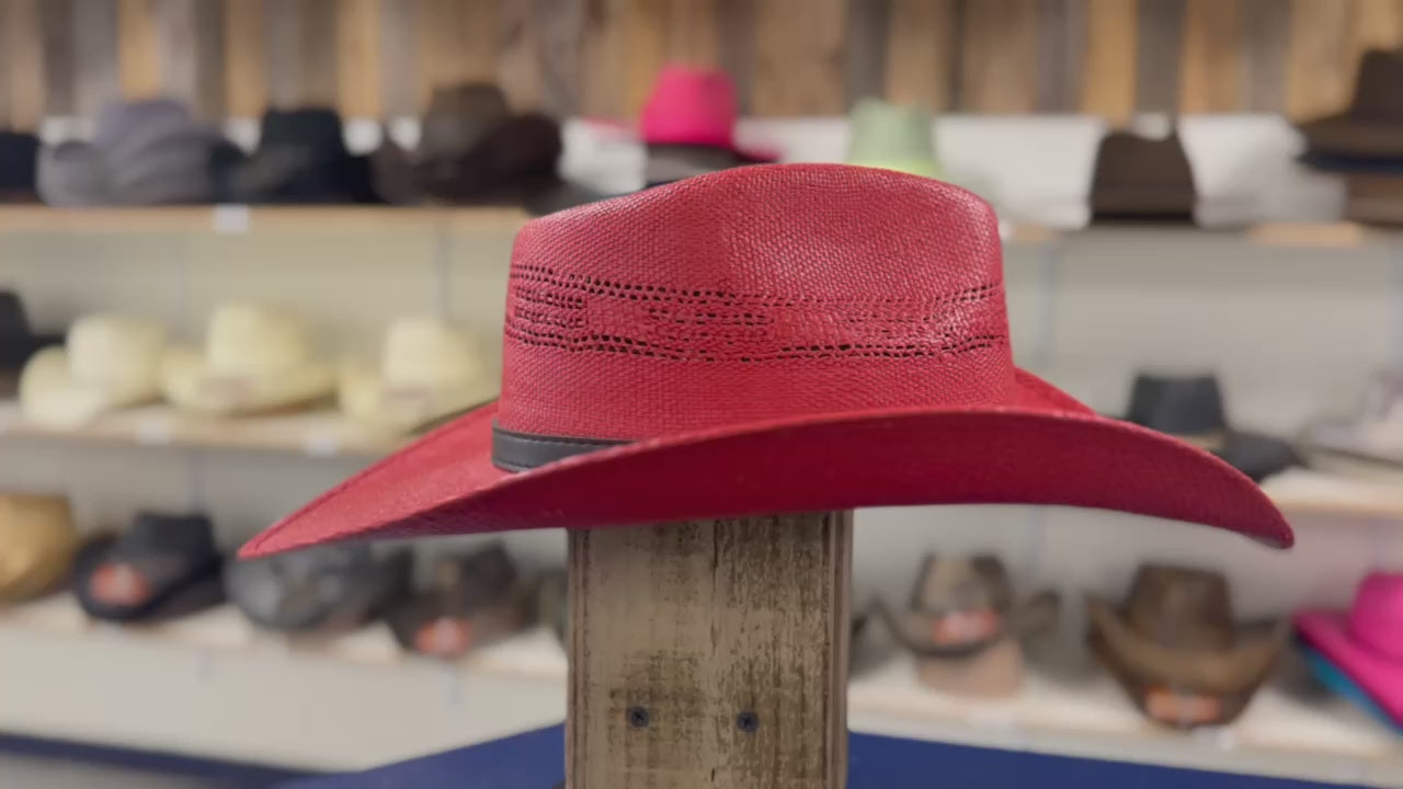 Lightweight Red Bangora Hat – Perfect Western Hat for Country Concerts & Outdoor Events