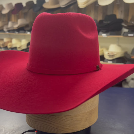 American Red Wool Cashmere Rodeo Hat – Luxury Western Hat for Outdoor Events & Fashion