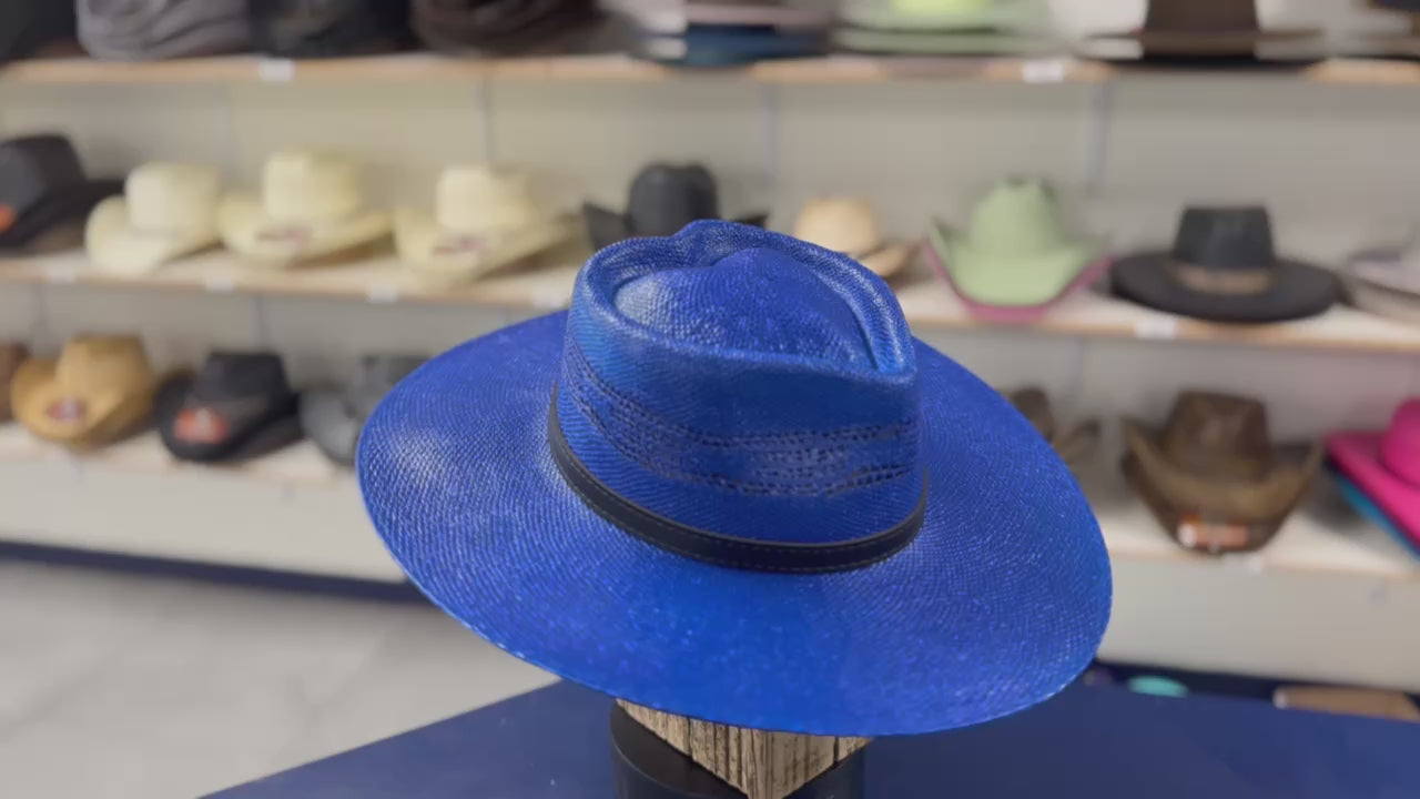 Royal Blue Cowboy Hat – Bangora Straw Western Hat for Festivals & Country Fashion