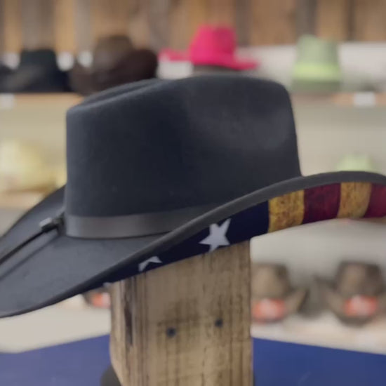 Best Cotton cowboy hat – Patriot Black from the Renegade Series, a lightweight, durable hat for rodeo, ranch work, and everyday Western fashion