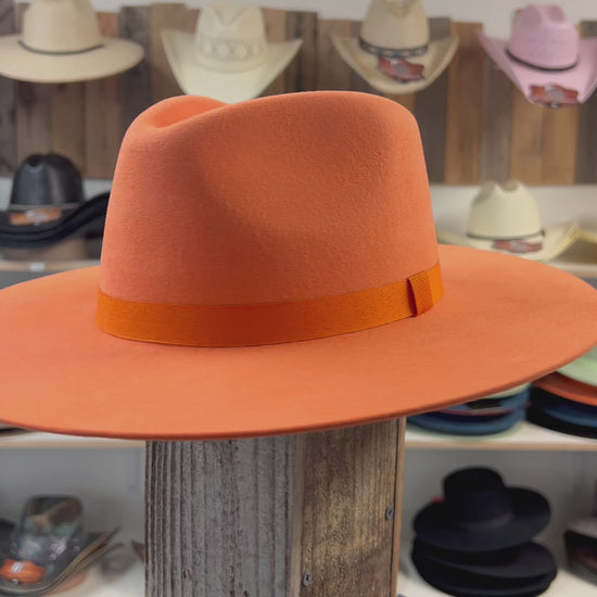 Western Drifter Orange Cowboy Hat – Premium Wool Cashmere Hat for Rodeo and Ranch