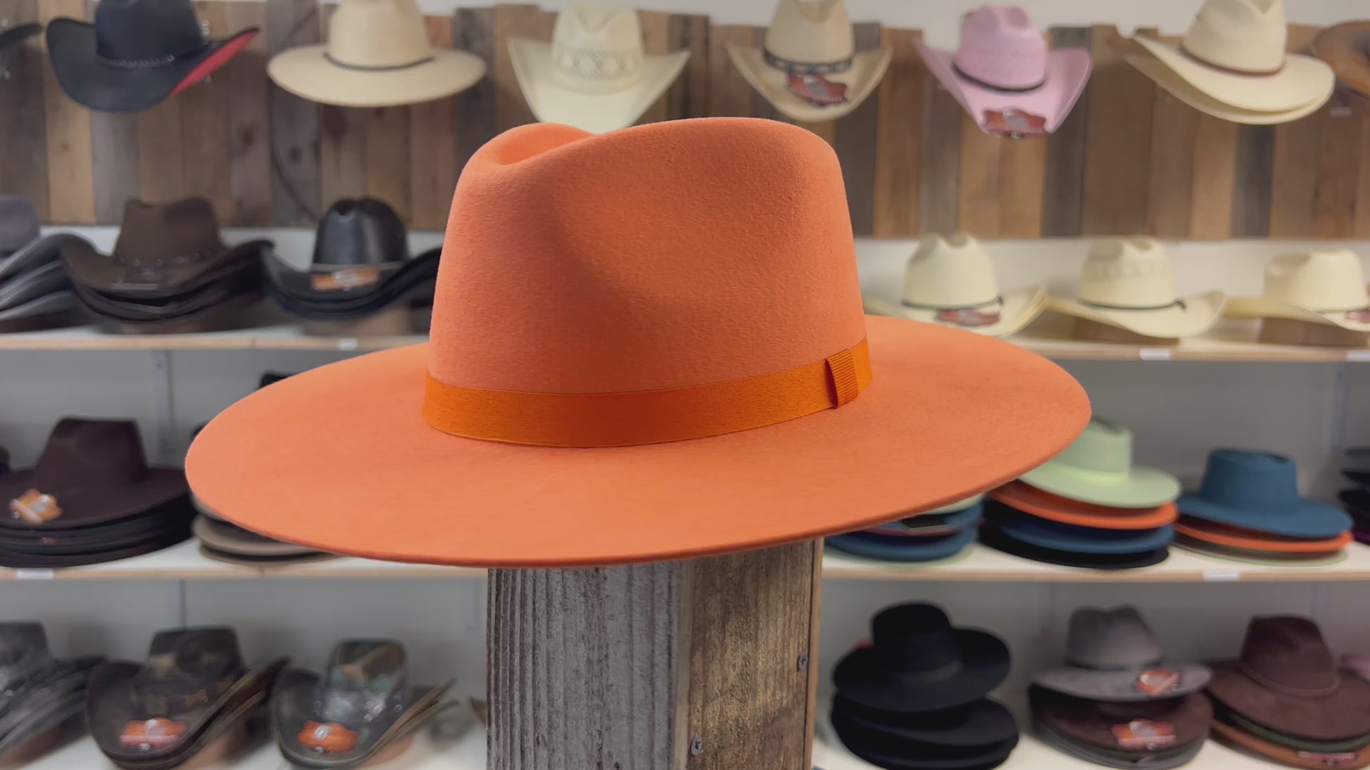Western Drifter Orange Cowboy Hat – Premium Wool Cashmere Hat for Rodeo and Ranch