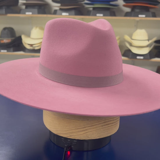 Premium Mauve wool cashmere Western hat, designed for comfort and durability
