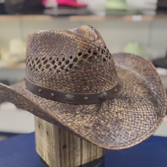 Western Bender Brown Hat – Lightweight and Breathable Straw Cowboy Hat for Ranch and Rodeo