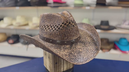 Western Bender Brown Hat – Lightweight and Breathable Straw Cowboy Hat for Ranch and Rodeo