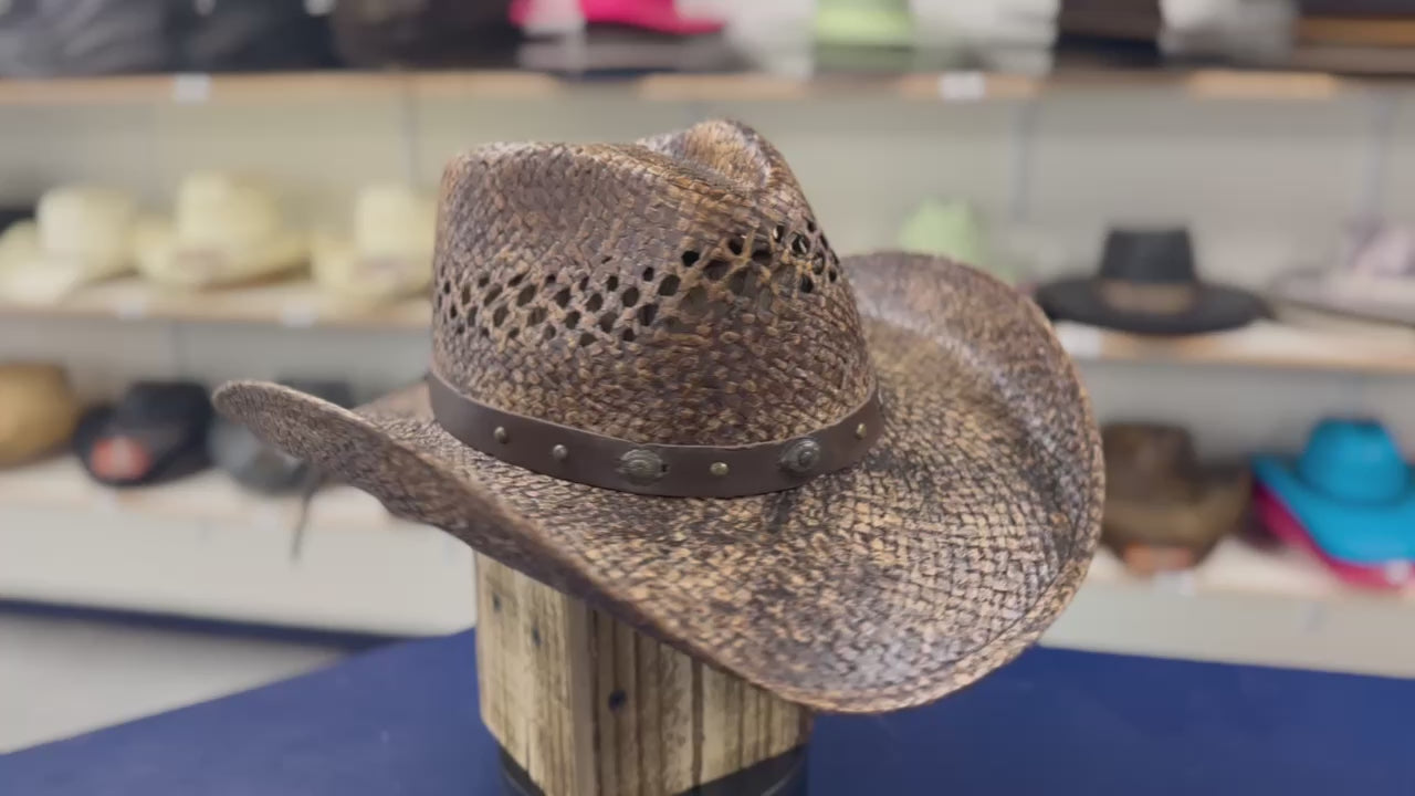 Western Bender Brown Hat – Lightweight and Breathable Straw Cowboy Hat for Ranch and Rodeo