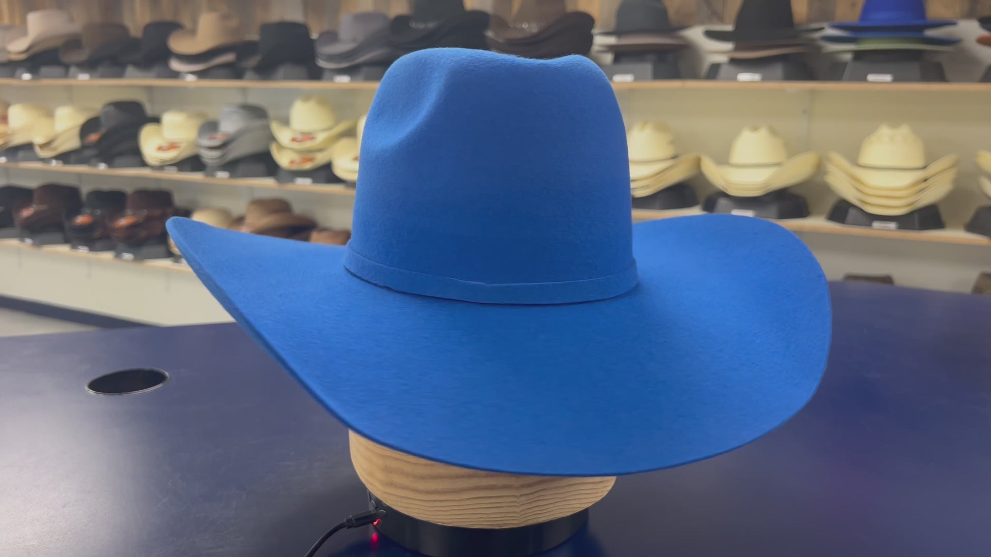American Royal Blue Wool Cashmere Rodeo Hat – Durable Western Hat for Everyday Wear