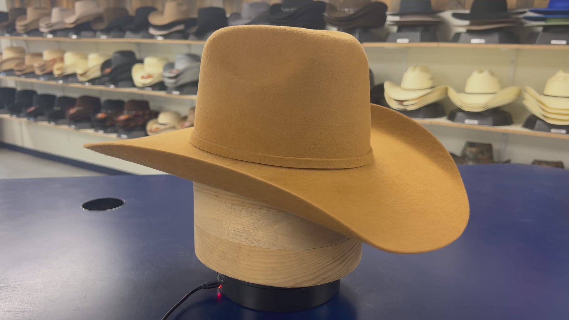 Elegant American Tobacco Wool Cashmere Hat – Classic Cowboy Hat for Western Fashion