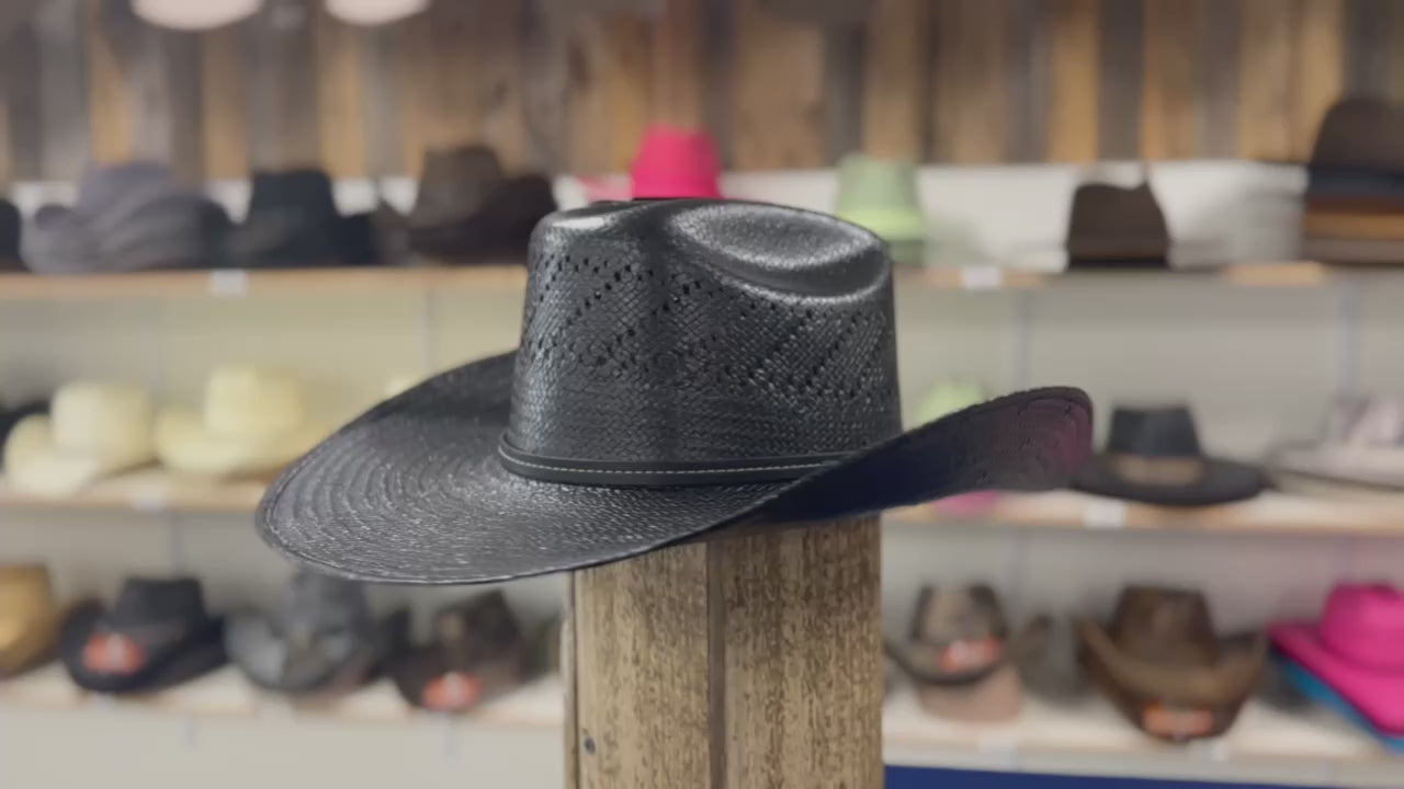 Laramie Black Shantung Straw Cowboy Hat Gone Country Hats