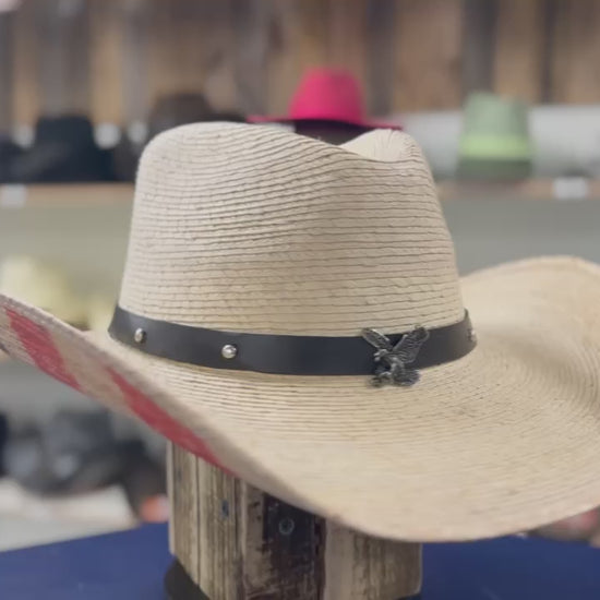 American Flag Palm Straw Hat