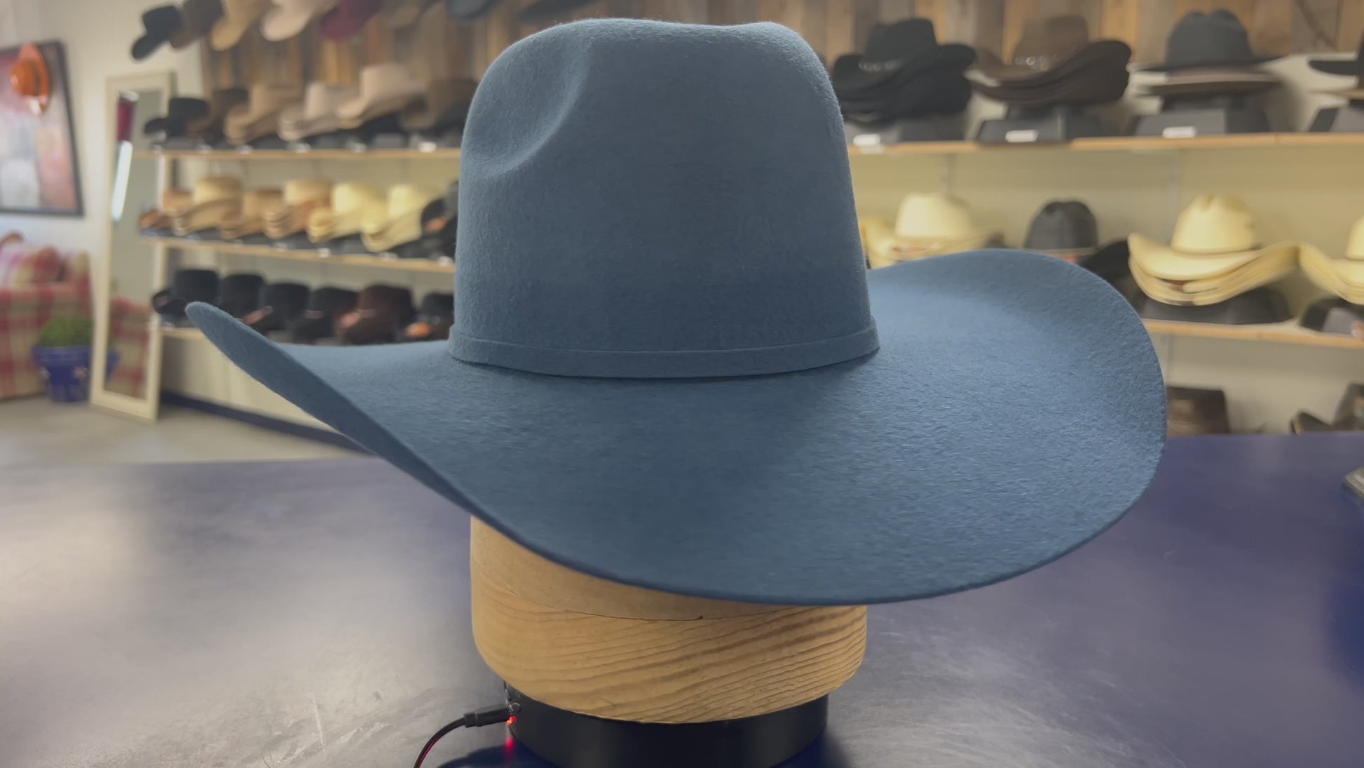 American Blue Wool Cashmere Rodeo Hat – High-Quality Cowboy Hat for Western Style & Comfort