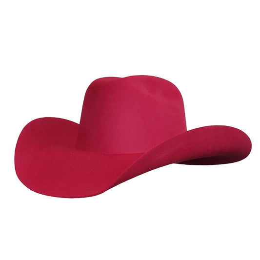 American Red Wool Cashmere Cowboy Hat – Bold Western Hat for Rodeos & Country Fashion