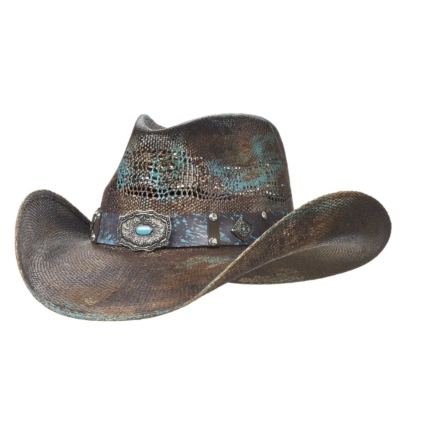 Bangora cowboy hat for girls with turquoise