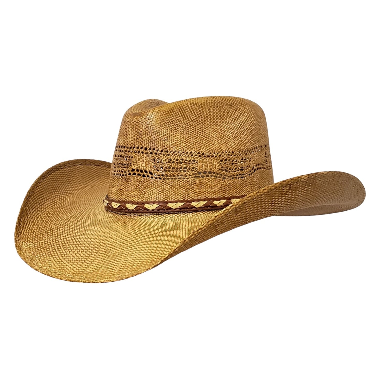 Brown Straw Bangora Western Hat Extra Large Fits 7-5/8 to 7-3/4