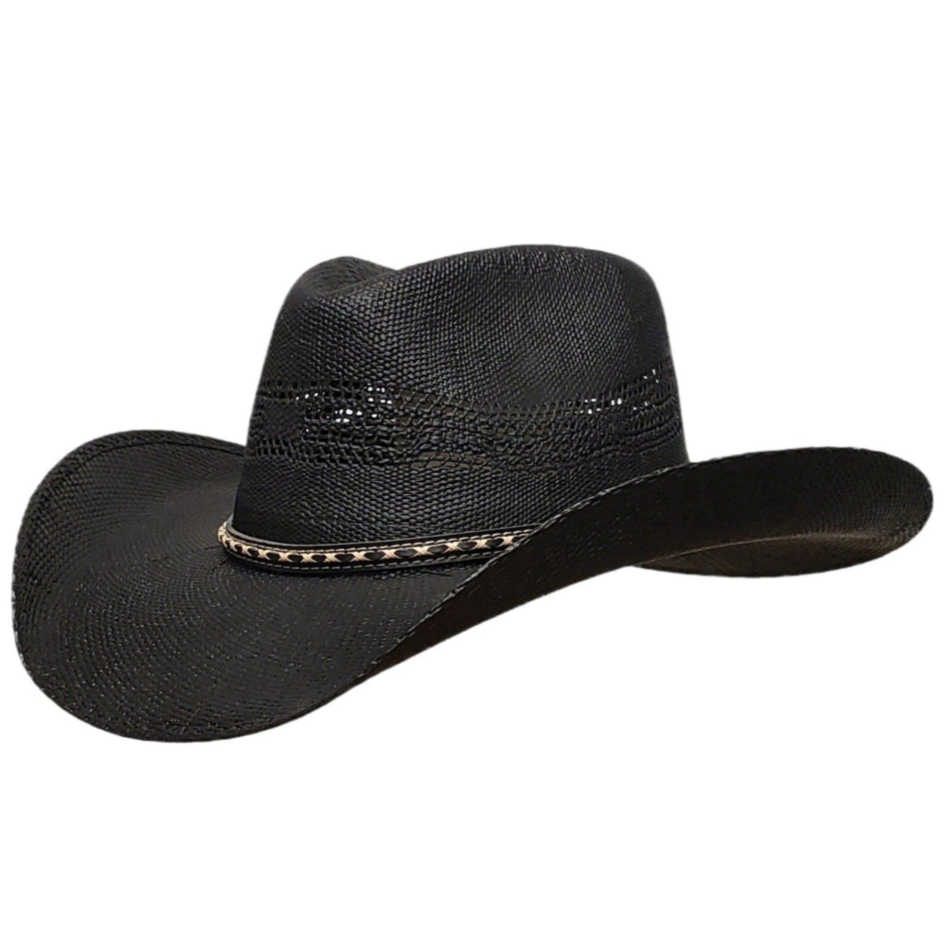 Sambora Black Straw Western Hat Extra Large Fits 7-5/8 to 7-3/4